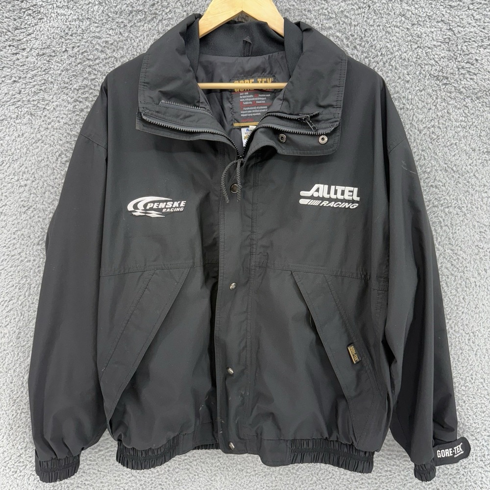 Gore-Tex Windstopper Jacket Black‎ Nylon Mens L Alltel Penske Racing Logo READ